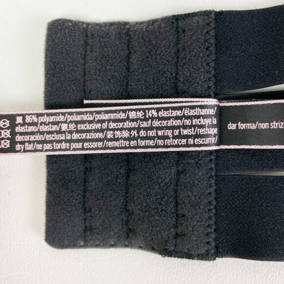 NWOT Victoria's Secret Bra 32B Unlined Balconet Strappy Banded Black B1724 - Picture 7 of 7